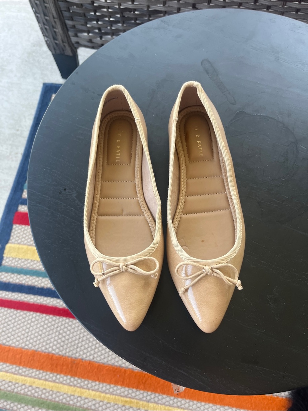 Kelly & Katie Pointed Toe Ballet Flats in Beige